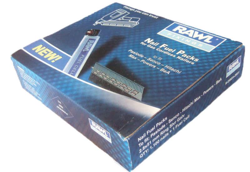 Rawlplug 3.1x90mm ring silver galv nails 1100+ 1 fuel cell