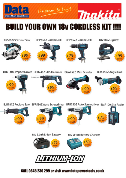 Build your own Makita Cordless Power Tool package Makita 18 volt cordless power tools