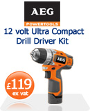 AEG BS12c2LI 12v Ultra Compact Drill Driver Kit