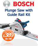 Bosch GKT55GCE Plunge Saw with Guide Rail