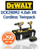 DeWALT DCK290M2 18v Cordless Twinpack 4.0ah