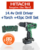 Hitachi DS14DVF3 14.4v Cordless Drill Driver
