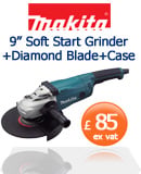 Makita GA9020SKD 230mm Angle Grinder with Diamond Blade and Case