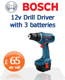 Bosch GSR12-2 Drill Driver with 3 batteries