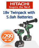 Hitachi 18v Twinpack KC18DKL/JB