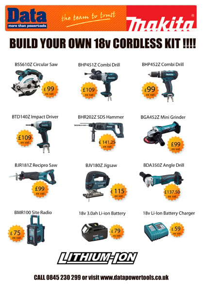 Makita Build your own cordless tool kit