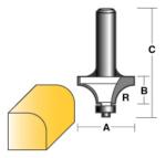 CARBITOOL ROUND OVER ROUTER BIT 3/8" W/BEARING 1/4" SHANK