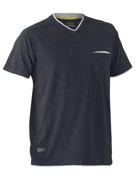 Bisley Flex & Move Cotton V-Neck T-Shirt Medium Charcoal Price Comparisons | Compare The Build