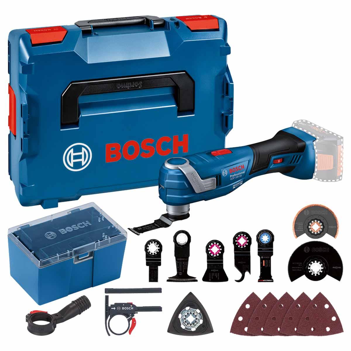 Bosch 06018G2002 GOP 18V-34 Brushless Multitool Body Only With L-Boxx & Accessories