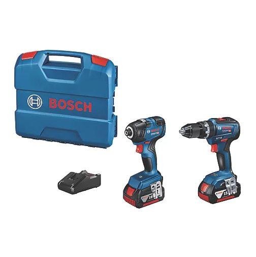 Bosch GSB 18V-55 & GDR 18V-200 Twin Kit With 2x 4.0Ah Batteries Price Comparisons | Compare The Build