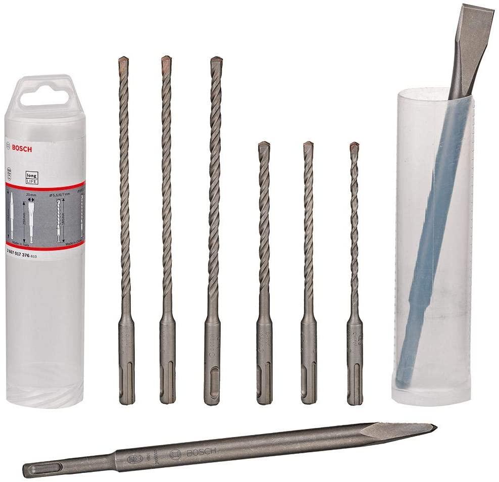 Bosch 2607017376 SDS-plus-3 Carbide Hammer Drill Bit & Chisel Set 8 Pcs Price Comparisons | Compare The Build