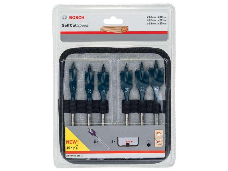 Bosch 6-piece Self Cut Speed Spade bit set in a roll-up case Price Comparisons | Compare The Build