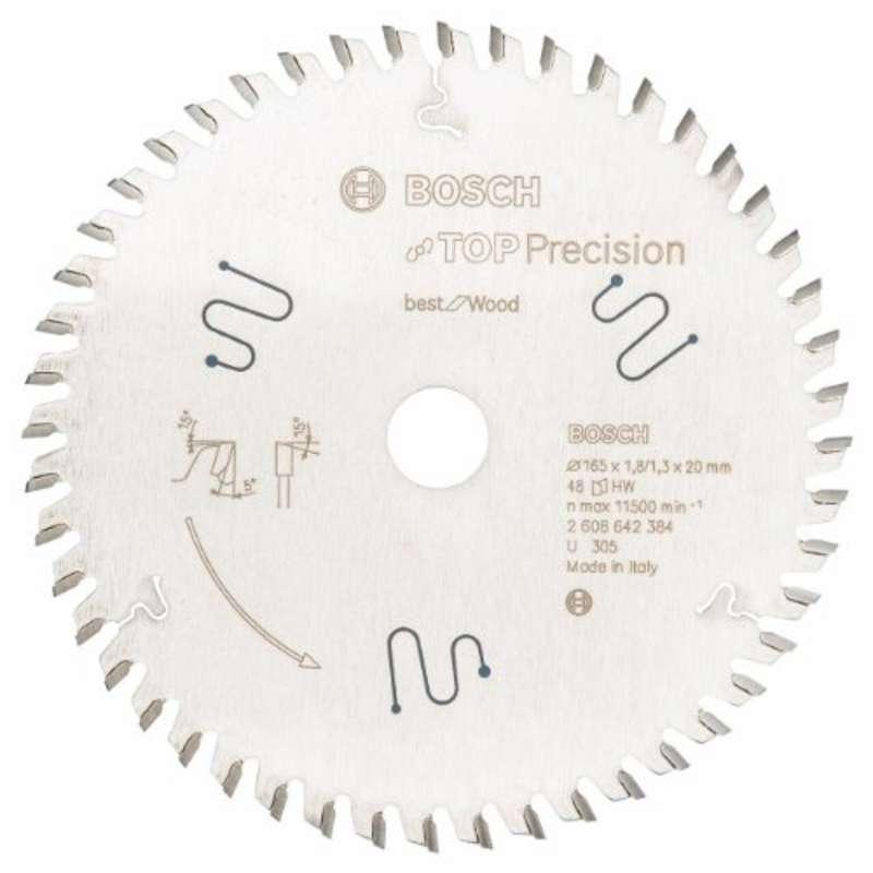 Bosch 165x20x48T Top Precision Circular Saw Blade for Wood 2608642384 Price Comparisons | Compare The Build