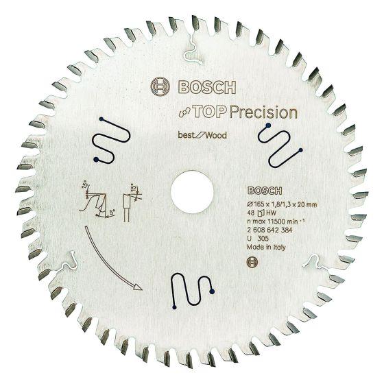 Bosch 2608642386 Circular Saw Blade Top Precision Best for Wood 165mm x 20mm x 48T Price Comparisons | Compare The Build