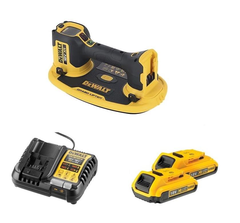 DeWALT DCE590D2-GB 18V GRABO Suction Cup Lifter Kit With 2x 2Ah Batteries & Charger Price Comparisons | Compare The Build