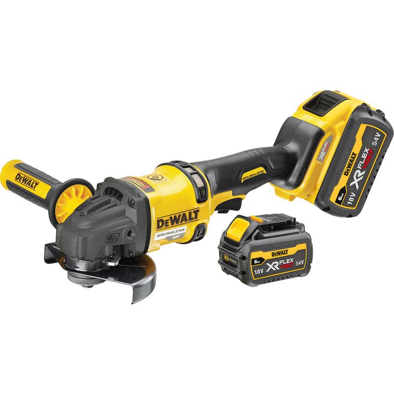 DeWALT DCG418T2-GB 54V XR FLEXVOLT 125mm Angle Grinder 2x6.0ah Batts Price Comparisons | Compare The Build