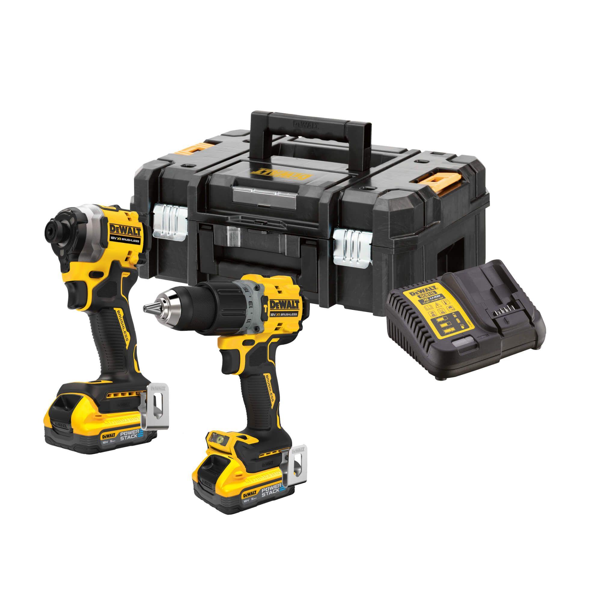 DeWALT DCK2050H2T-GB 18V XR Brushless Compact Twin Kit With 2x 5Ah Powerstack Batteries Price Comparisons | Compare The Build
