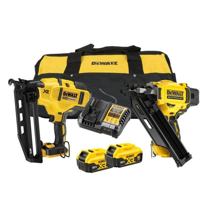 DeWalt DCK246P2-GB 18V Brushless Nailer Twin Pack With 2x 5.0Ah Batteries Price Comparisons | Compare The Build