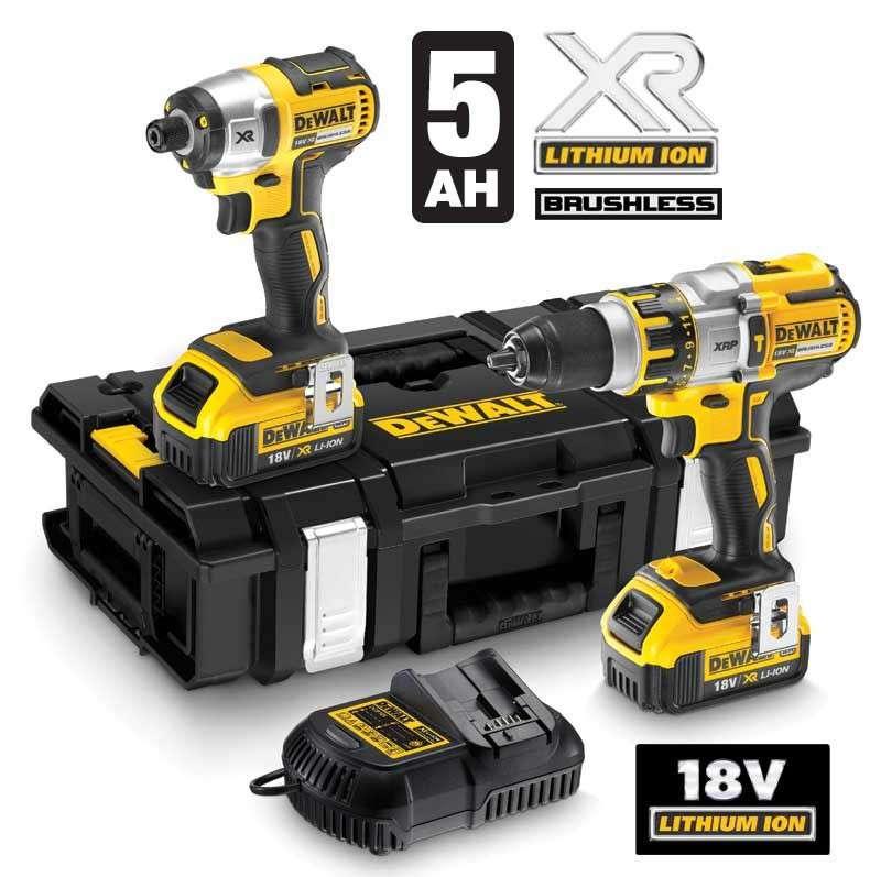 DeWALT DCK255P2 18V XR Brushless Twinpack with 2x 5ah Batts Price Comparisons | Compare The Build
