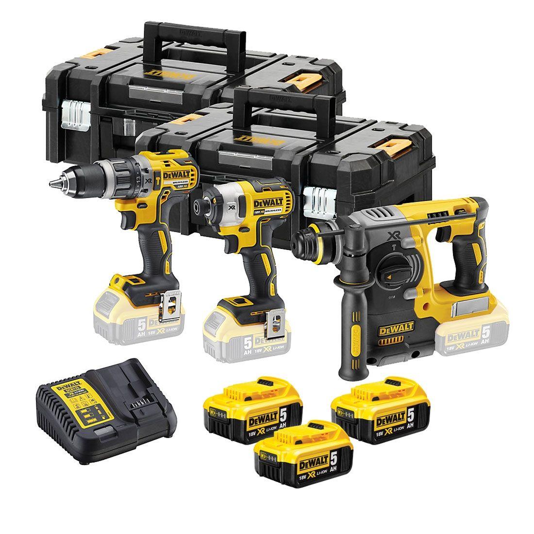 DeWALT DCK368P3T 18V XR 3 Piece TSTAK Kit With 3 x 5.0Ah Batteries Price Comparisons | Compare The Build