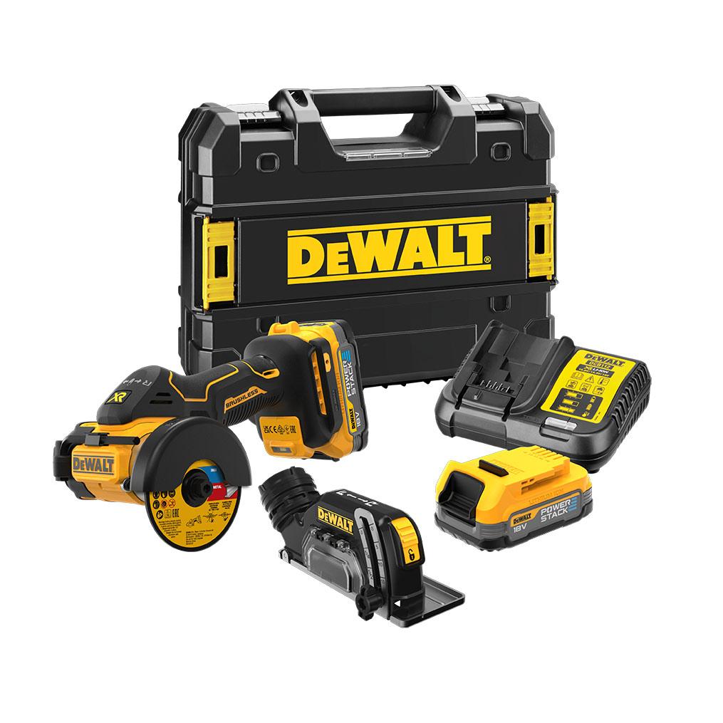 DeWALT DCS438E2T-GB 18V XR Brushless 76mm Cut Off Saw With 2x Compact Powerstack Batteries Price Comparisons | Compare The Build
