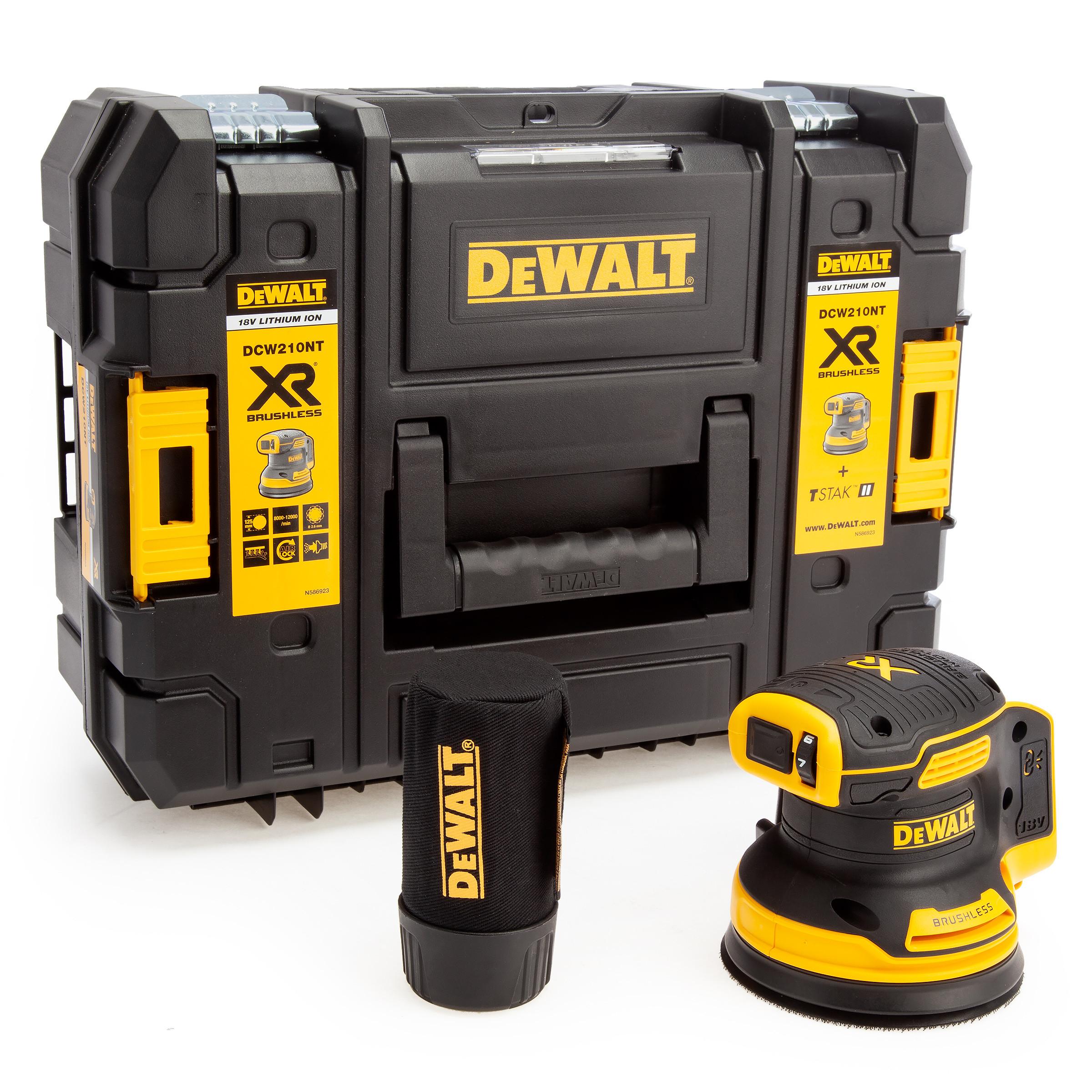 DeWALT DCW210NT Brushless 18V 125mm Sander Body Only With TSTAK Case