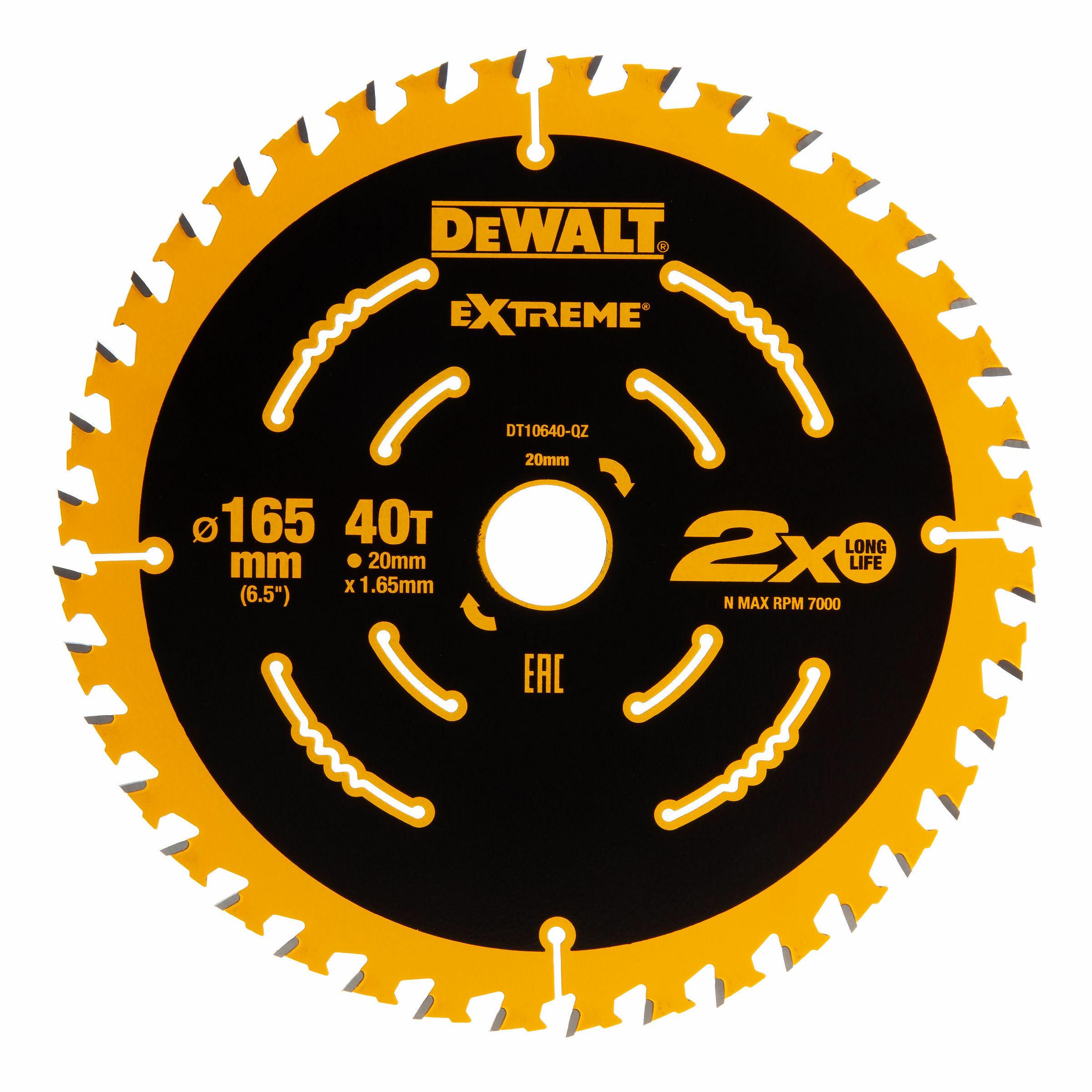 Dewalt DT10640-QZ Extreme Framing Circular Saw Blade 165mm x 20mm x 40T Price Comparisons | Compare The Build