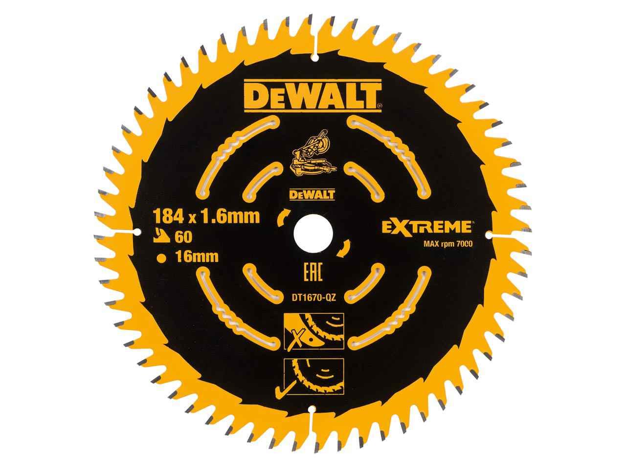 DeWALT DT1670-QZ 184 x 16 x 60T Circular Saw Blade Price Comparisons | Compare The Build