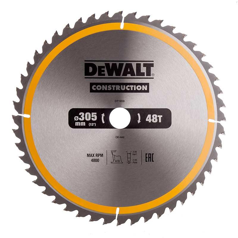 DeWALT DT1959-QZ Construction Circular Saw Blade 305x30mm 48Teeth Price Comparisons | Compare The Build