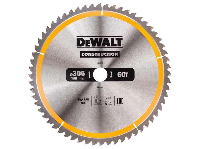 DeWALT DT1960-QZ Construction Circ Saw Blade 305x30mm 60T Price Comparisons | Compare The Build