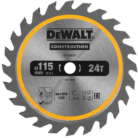 DeWALT DT20420-QZ 115mm 24T 9.5mm TCT Circ Saw Blade DCS571 Price Comparisons | Compare The Build