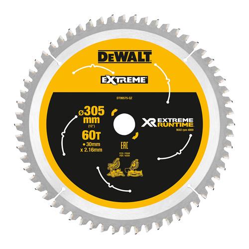 DeWalt DT99575-QZ XR FLEXVOLT eXtreme Runtime 305mm x 30mm x 60T Mitre Saw Blade for DHS780 Price Comparisons | Compare The Build