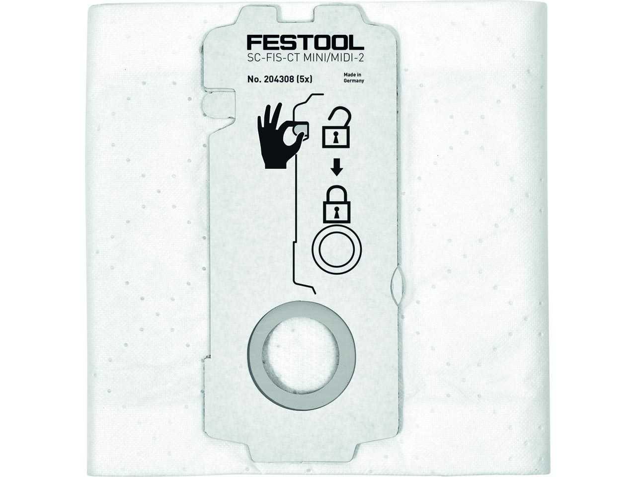 Festool 204308 SC-FIS-CTMINI/MIDI-2/5 SC-FIS-CT MINI/MIDI-2/5 SELFCLEAN Filter Bag 5 pack Price Comparisons | Compare The Build