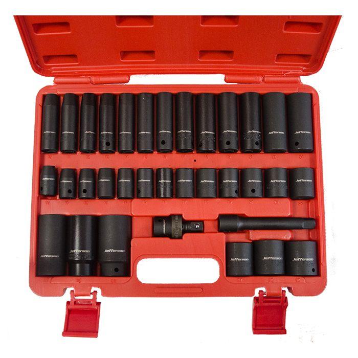 Jefferson 34 Piece 1/2" Impact Socket Set Price Comparisons | Compare The Build