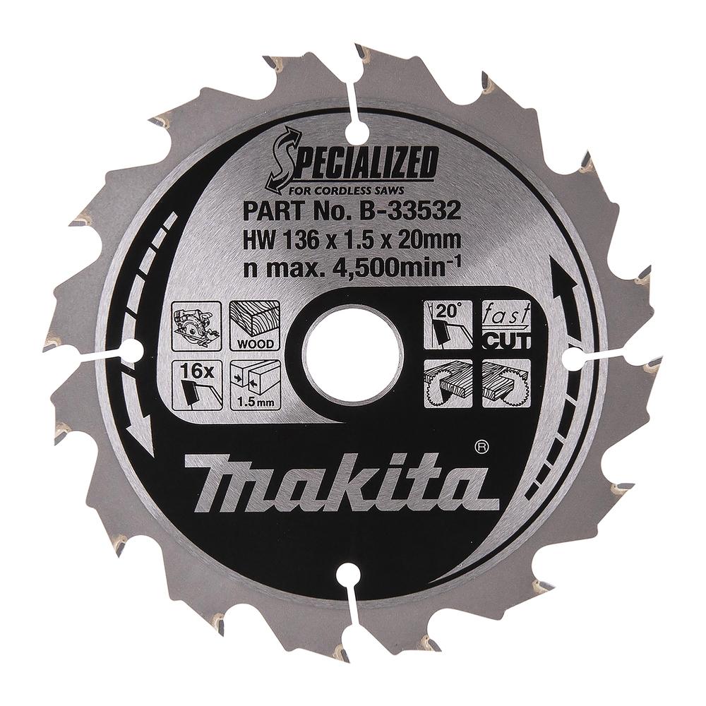 Makita B-33532 136mm x 20mm x 16T Specialized Circular Saw Blade Price Comparisons | Compare The Build