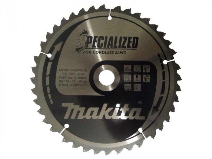 Makita B-33663 190mm x 20mm 40T Specialised Circular Saw Blade Price Comparisons | Compare The Build