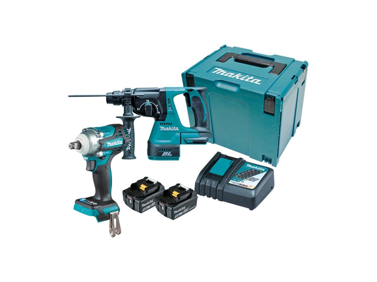 Makita DLX2372TJ 18V SDS Plus Hammer Drill & Impact Wrench Twin Kit With 2x 5Ah Batteries Price Comparisons | Compare The Build