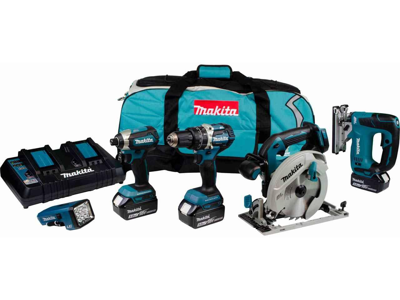 Makita DLX5043PT 18V LXT Brushless 5 Piece Kit With 3x 5Ah Batteries Price Comparisons | Compare The Build
