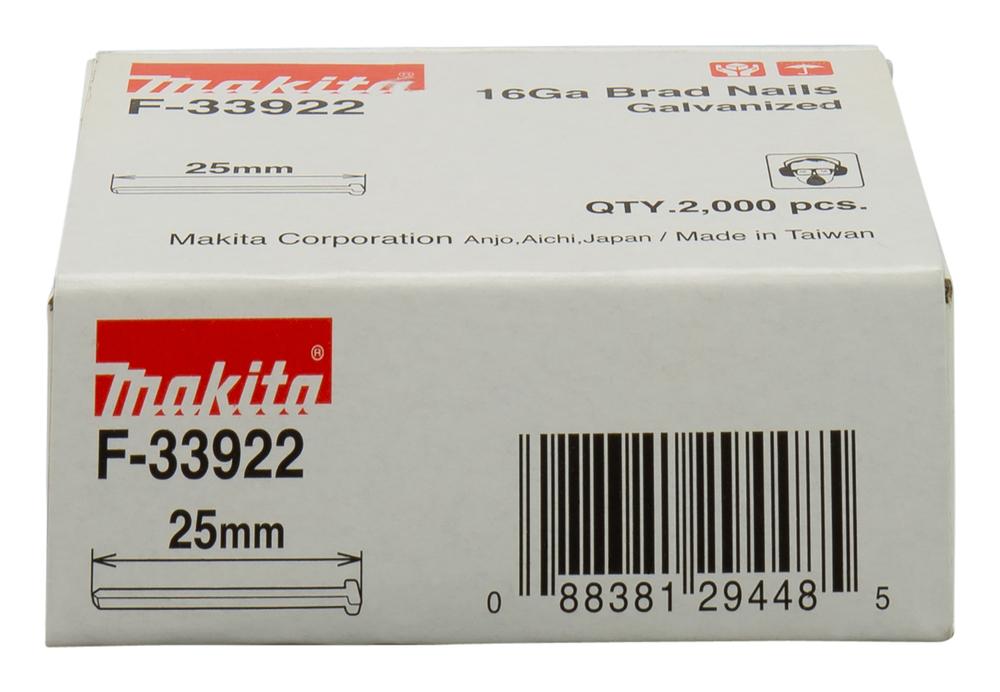 Makita F-33922 16G x 25mm Galvanized Brad Nails 2000Pcs Price Comparisons | Compare The Build