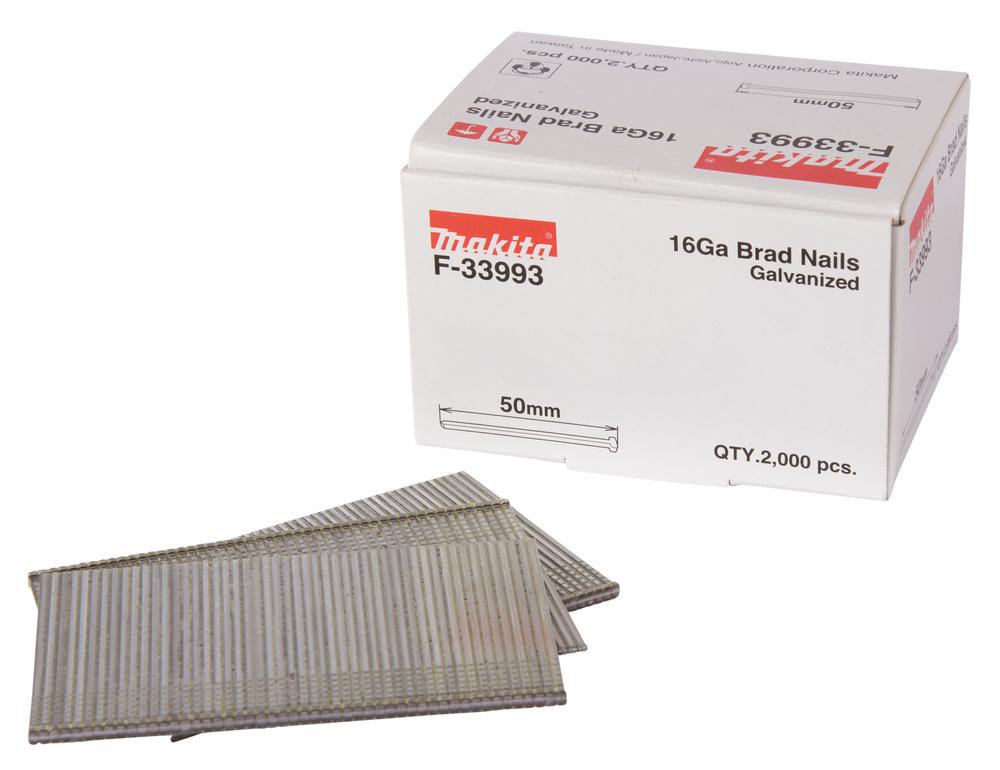 Makita F-33993 16G x 50mm Galvanized Brad Nails 2000Pcs Price Comparisons | Compare The Build