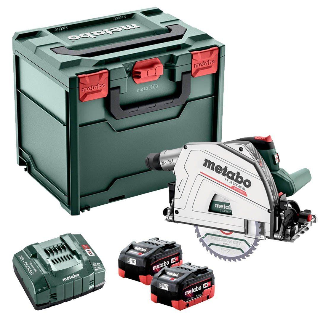 Metabo KT 18 LTX 66 BL 18V 165mm Plunge Cut Circular Saw With 2 x 5.5Ah Batteries In MetaBOX Price Comparisons | Compare The Build