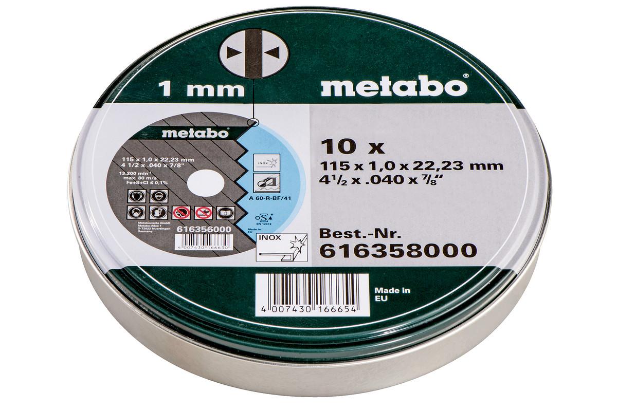 Metabo 616358000 115mm x 1mm x 22,3 Inox Discs Pack of 10 Price Comparisons | Compare The Build