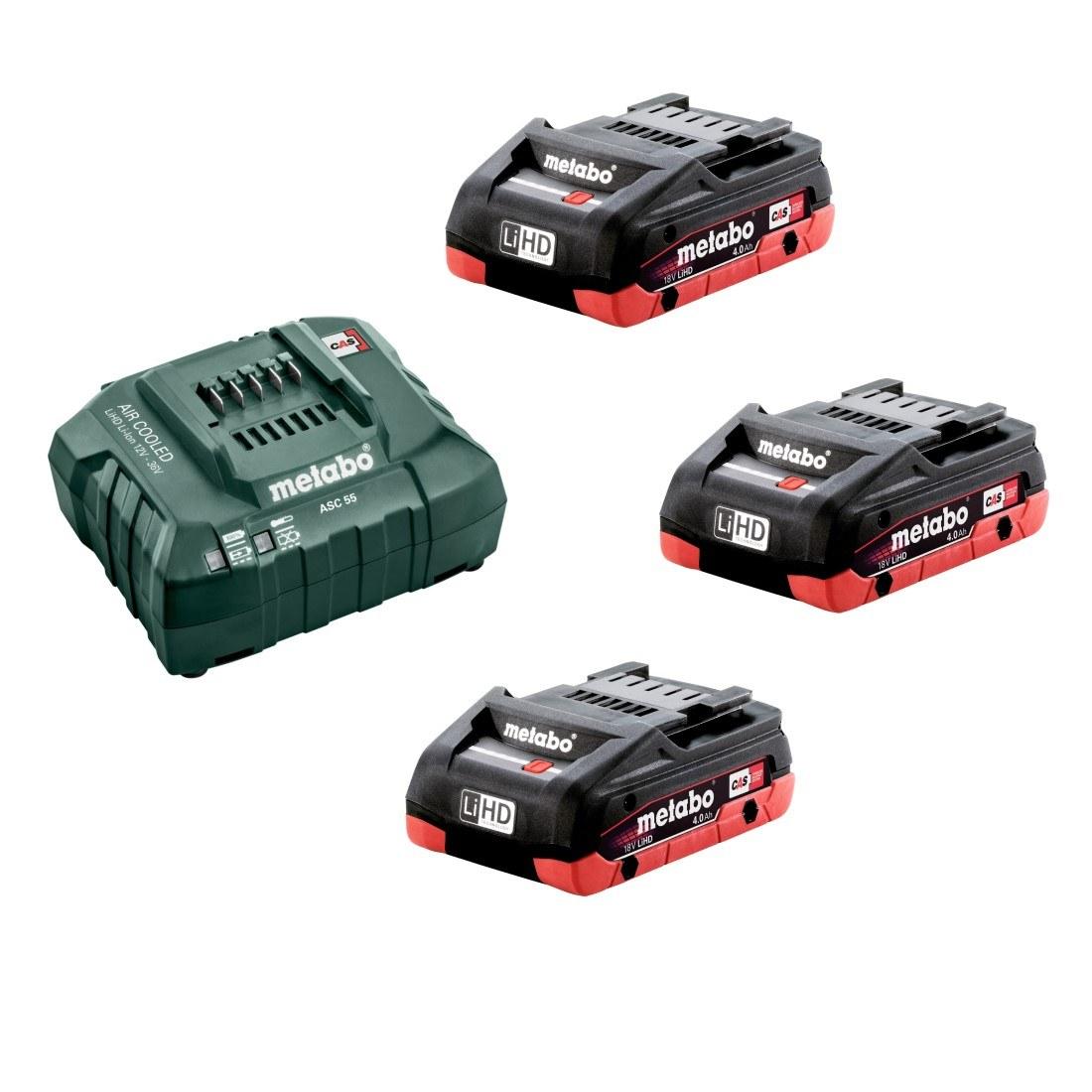 Metabo Basic Set 3 x 18V LiHD 4.0Ah Batteries With ASC 55 Charger Price Comparisons | Compare The Build