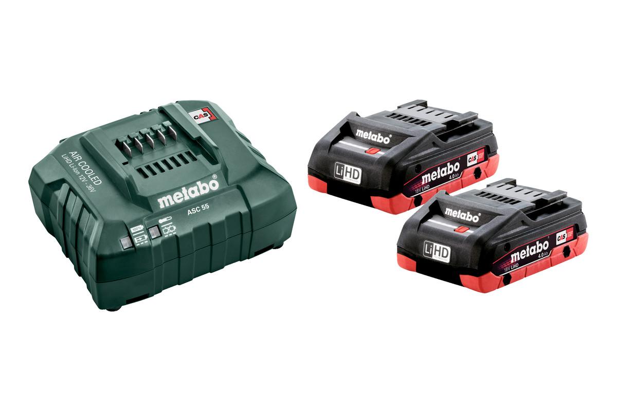 Metabo Basic Set 2 x 18v LiHD 4.0Ah Batteries & ASC 55 Charger Price Comparisons | Compare The Build