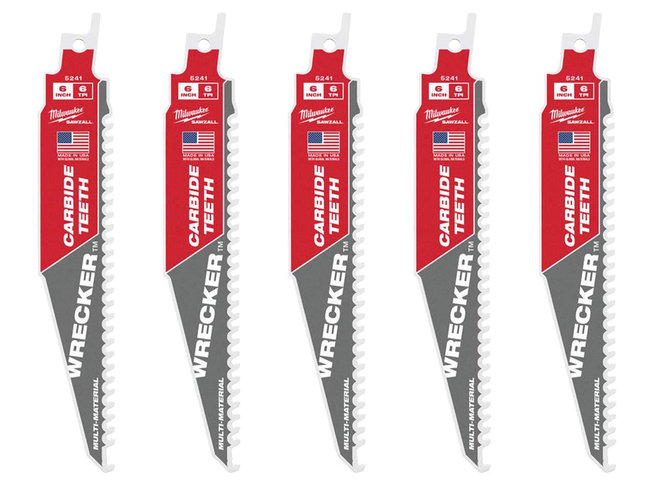 Milwaukee 48005541 150mm x 6Tpi Wrecker Reciprocating Saw Blade Pack Of 5 Price Comparisons | Compare The Build
