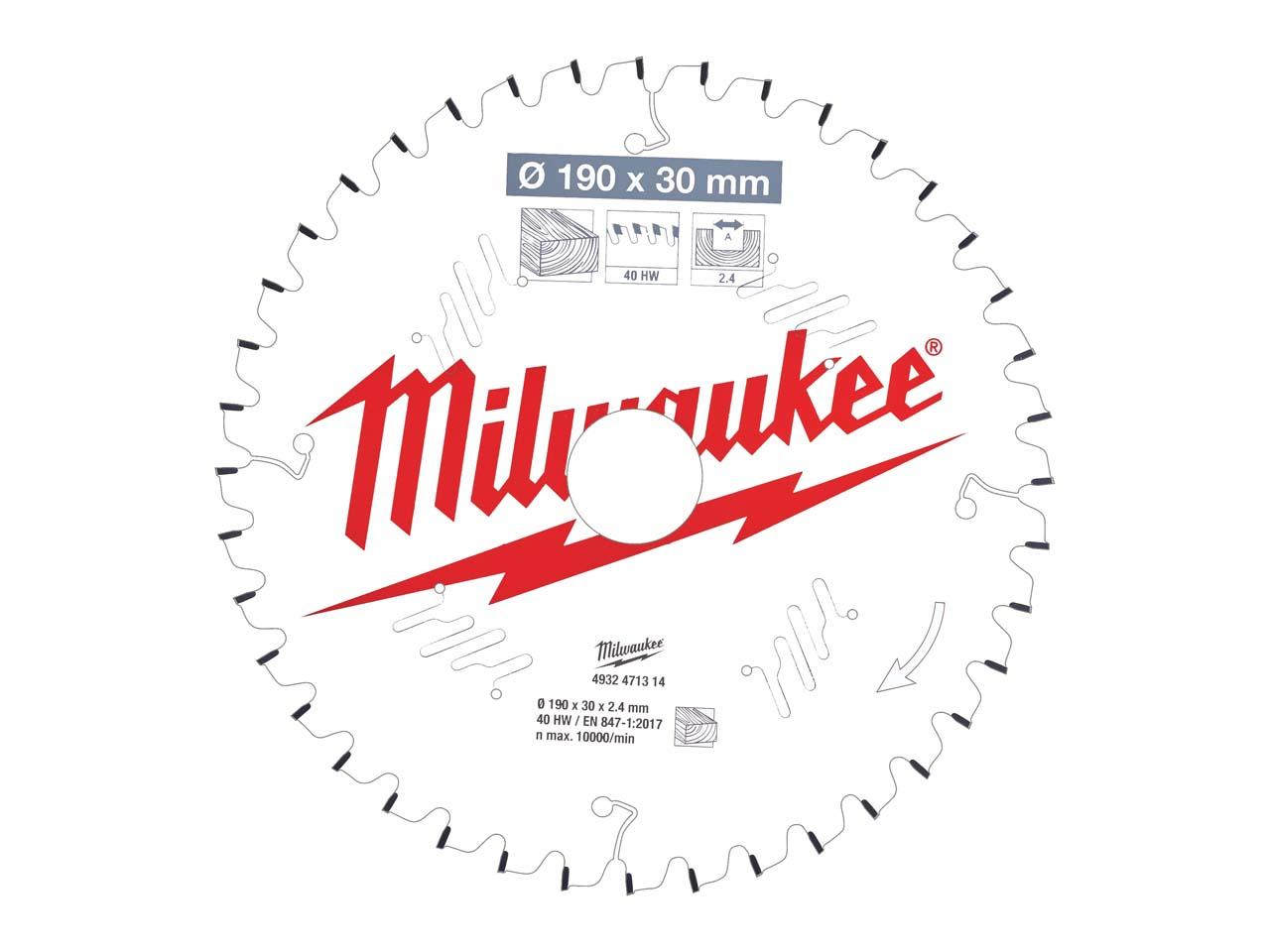 Milwaukee 4932471314 190 x 30 x 2.4 x 40T Circular Saw Blade Price Comparisons | Compare The Build