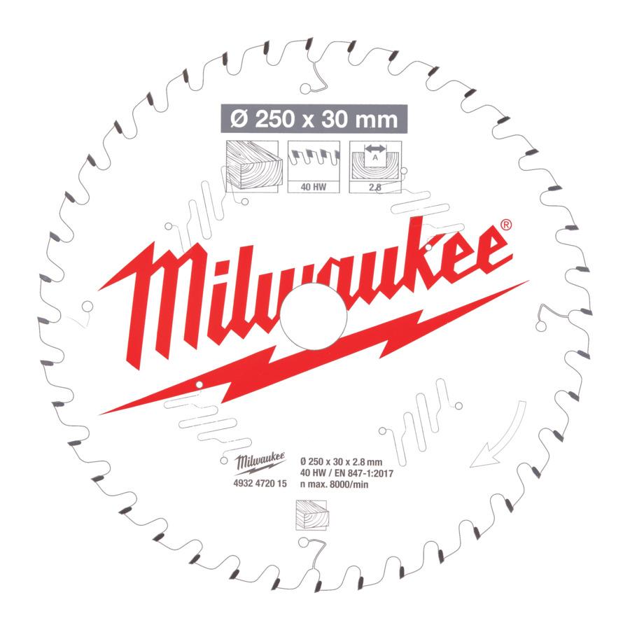 Milwaukee 4932472015 Circular Saw Blade MS W 250mm x 30mm x 40T Price Comparisons | Compare The Build