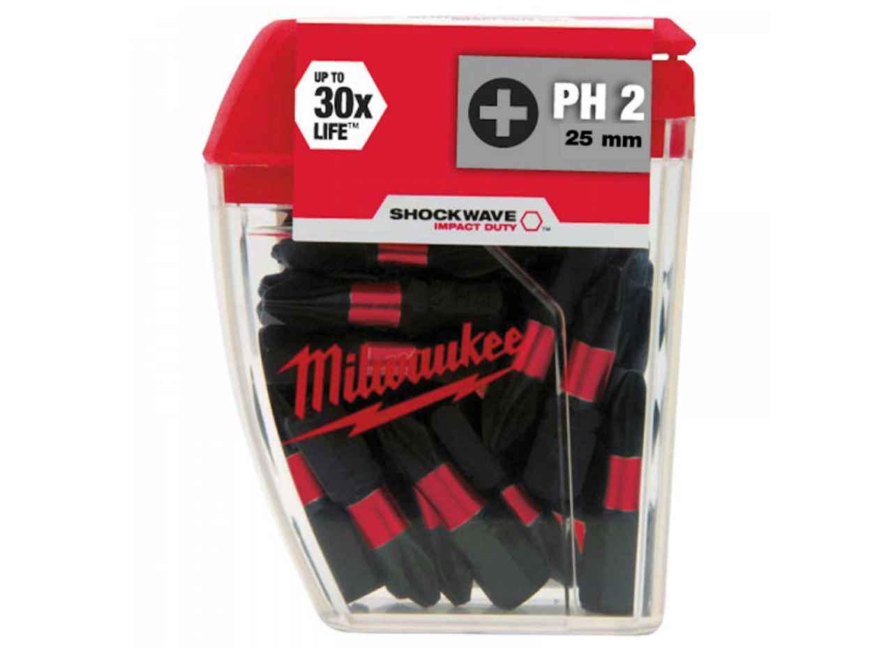 Milwaukee 4932472037 SHOCKWAVE PH2 25mm Screwdriver Bits 25pc Price Comparisons | Compare The Build