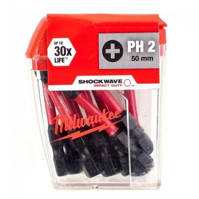 Milwaukee 4932472048 SHOCKWAVE PH2 50mm Screwdriver Bits 10pc Price Comparisons | Compare The Build