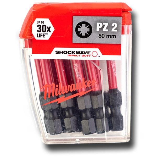 Milwaukee 4932472050 SHOCKWAVE PZ2 50mm Screwdrver Bits 10pc Price Comparisons | Compare The Build